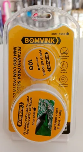 Kit Estanho para Solda 60G + Pasta de Solda 10G - Novo - Ditudo Tech e Variedades