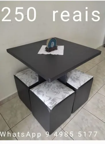 MESA COM 4 PUFFS DIRETO DA FÁBRICA 