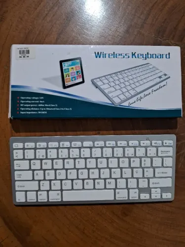 Teclado Wireless Bluetooth Modelo BK6001 Branco