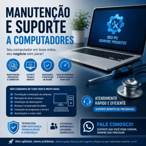 Manutenção e Suporte a Computadores (Presencial ou Remoto)