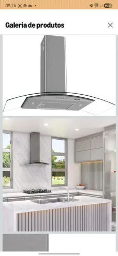 COIFA DE PAREDE 90CM VIDRO CURVO CLEAN FOGATTI KROMANOX 220V