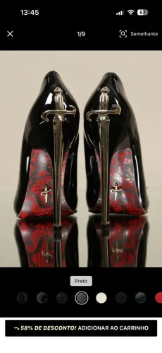 Salto alto Scarpin Preto e vermelho
