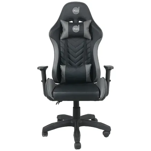 Cadeira Gamer Ergonomica Reclinavel Suporta Ate 140kg Couro PU Preta e Cinza - Dazz Elite 