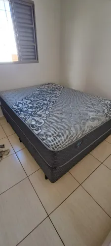 Cama Box Casal Ecoflex + Colchão | Excelente estado
