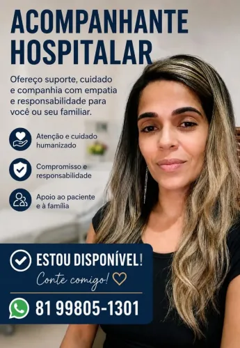 Acompanhante hospitalar/cuidadora de idoso
