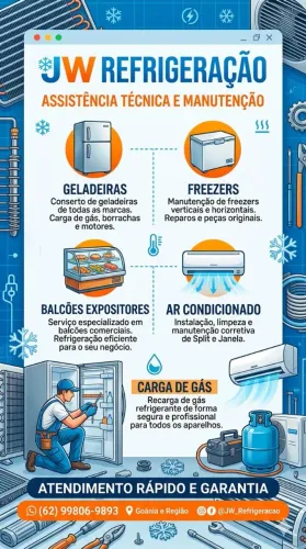 Manutenção geladeira ,freezer recarga de gás troca de motor .