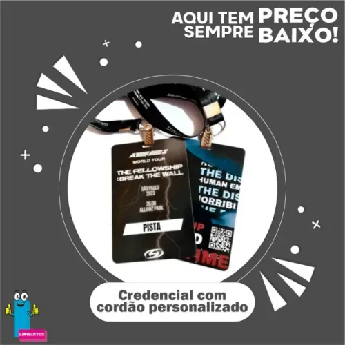 Credenciais personalizadas que transmitem profissionalismo.