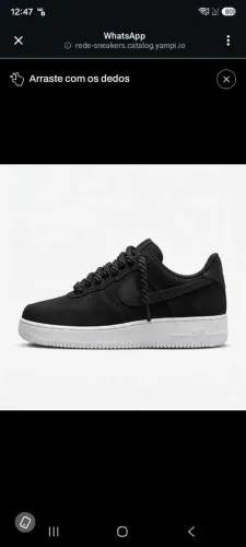 Tenis air force 1 nobuck-preto / corda