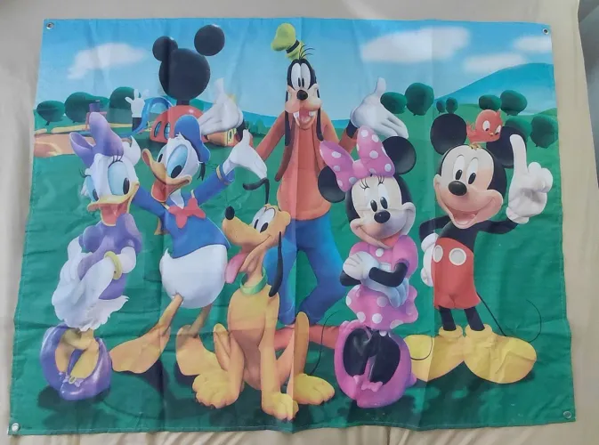 Painel e 5 display de mesa para aniversário- A turma do Mickey 