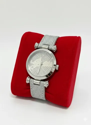 Relógio Guess Feminino Glitter silver - Edição Luxo Cristais Prateado
