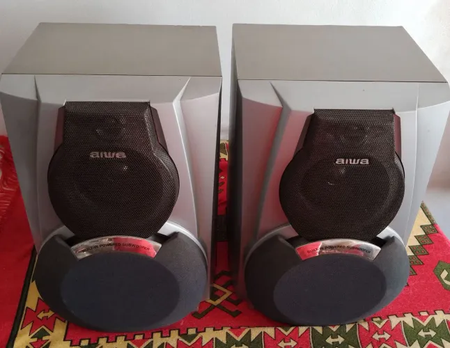 Caixas de som acústicas antigas Aiwa subwoofer sx-wnsz50yl passivas 
