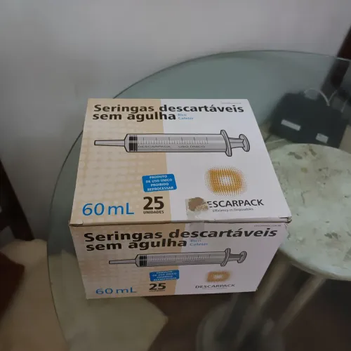 Seringas 60ml Bico de cateter sem agulha
