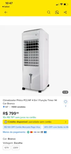 Ar Philco portátil 14l
