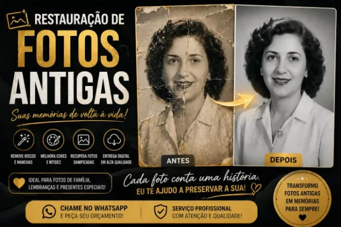 Restauração de Fotos Antigas | Melhoro Qualidade e Cores