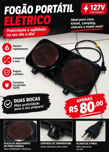 Fogão portátil elétrico 