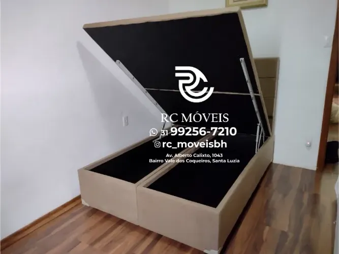 Cama Box Baú Queen 1,58x1,98 Blindado - Pistão a Gás e Estrutura Reforçada