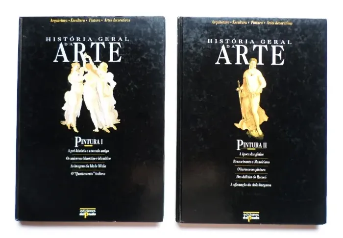 Livros de Pintura - Coleção História Geral da Arte - Volumes 1 e 2 c/ Capa Dura - Usados 