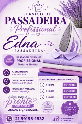 Serviços de passadeira.