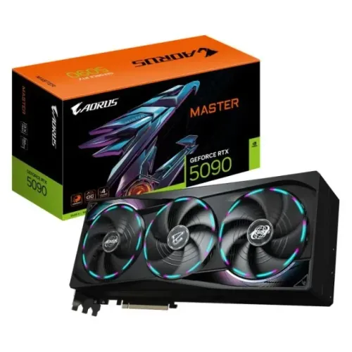 RTX 5090 32GB Gigabyte AORUS MASTER ? LCD Edge View animada
