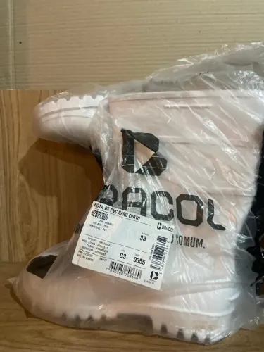 Bota Borracha Pvc Branca Cano Médio Galocha Impermeável