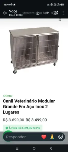 GAIOLA PET INOX. 2 LUGARES