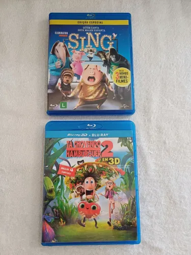 Lote 2 Filmes Blu-ray: Sing Edição Especial + Tá Chovendo Hambúrguer 2 3D Duplo