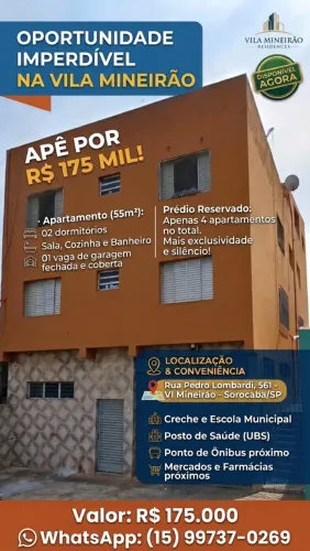 Vendo Apartamento 55m2 - Zona Norte Sorocaba com 02 dormitórios