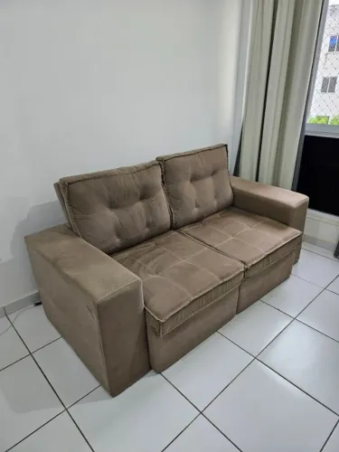 Sofá Retrátil Reclinável 3 Lugares Veludo