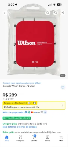 Over grip Wilson pro Confort pacote com 12 unidades