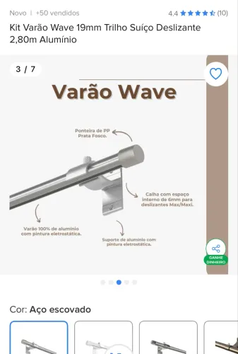 Varão para cortina trilho suíço 