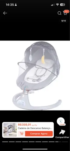 Cadeira de balanço elétrica para bebê