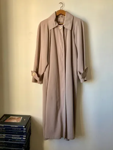 Casaco Vintage Trench Coat Bege Estilo Capa Longo casacão inverno sobretudo 