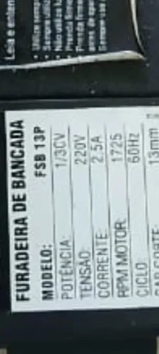 Furadeira de Bancada Schulz Pratika FSB 13P Excelente Estado