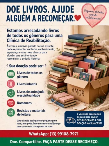 Aceita doações de livros