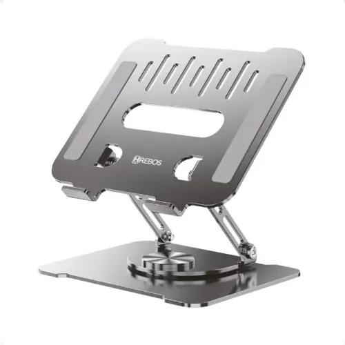 Suporte Notebook Metal Ajustável 360° Prata