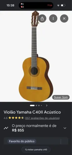 Violão Yamaha C40 (Nylon)