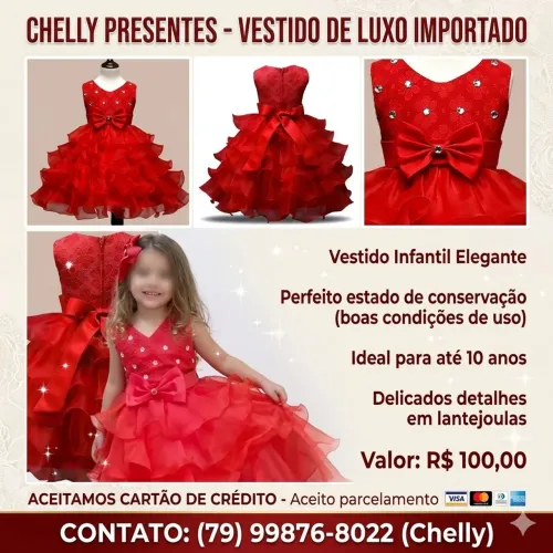 Vestido infantil importado tamanho 10 anos 