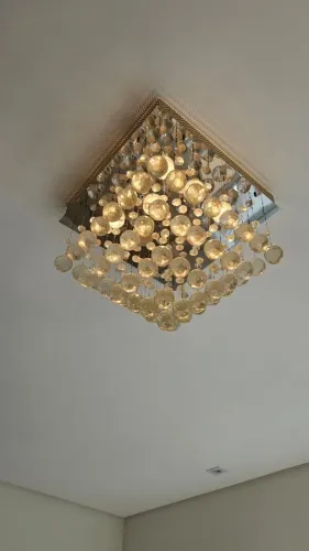 Lustre de Cristal Legítimo com Base Espelhada - Excelente Estado