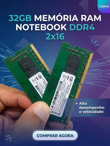 32GB De RAM NOTEBOOK DDR4 2x16 -Oportunidade única