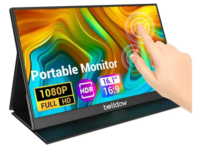 Monitor Portátil 15,6" Touch IPS HDMI para PS4, PC, Notebook, Celular e Switch + Suporte