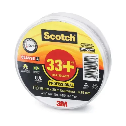 Fita Isolante Profissional 3m Scotch 33+ 20m X 19mm