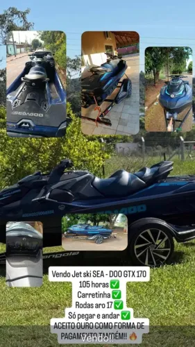 Jet ski 170 gtx seadoo revisado 107 horas só joga na água e anda revisado