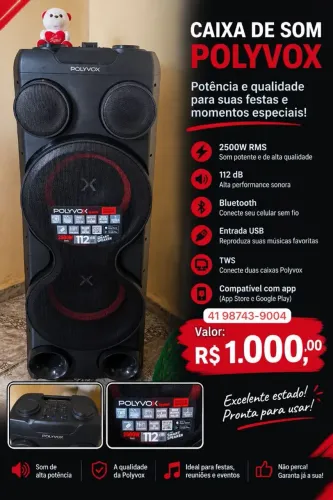 Caixa de som polyvox 2500 RMS