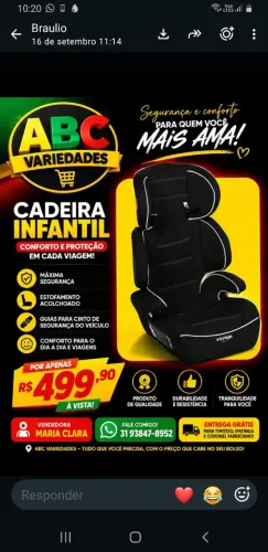 cadeirinha de bebê