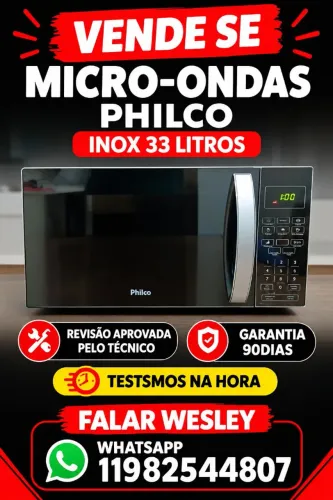 SEMINOVO MICRO-ONDAS PHILCO INOX 33LITROS