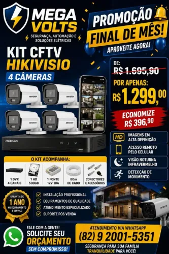 Kit câmera monitoramento na promoção