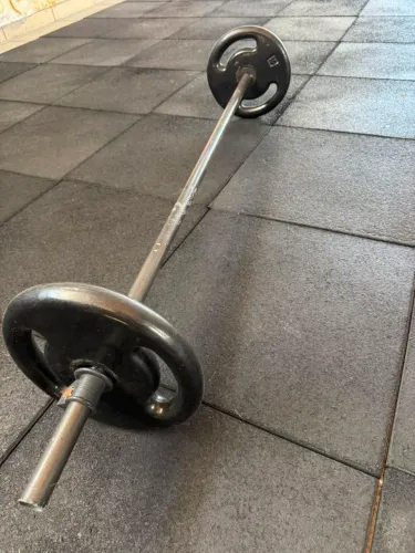 Par de anilhas Emborrachada de 10kg com barra