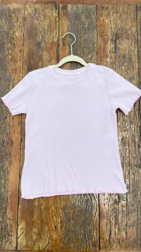 blusa  rosa com pontos brilhantes