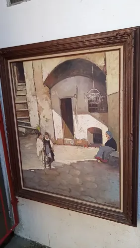 Moldura antiga com tela 
