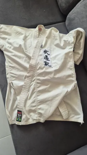Kimono karate shiroi infantil com faixa branca 